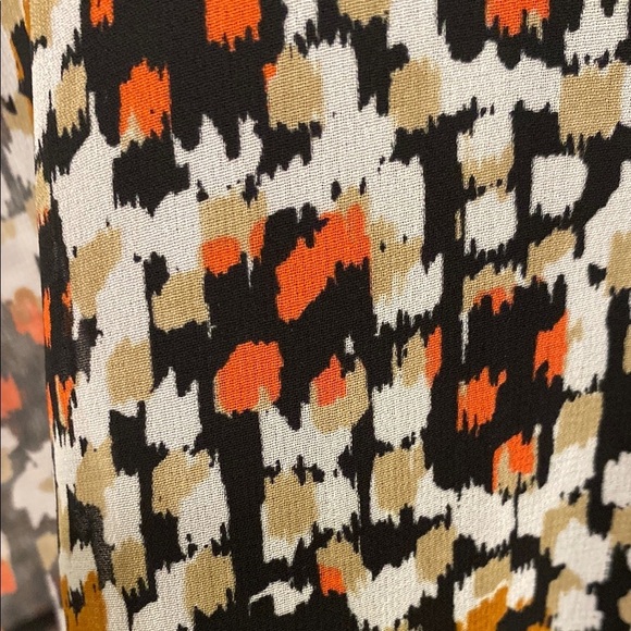 Lane Bryant Sleeveless Blouse Button Down Flowy Abstract Brown Black Size 16 - Picture 6 of 11